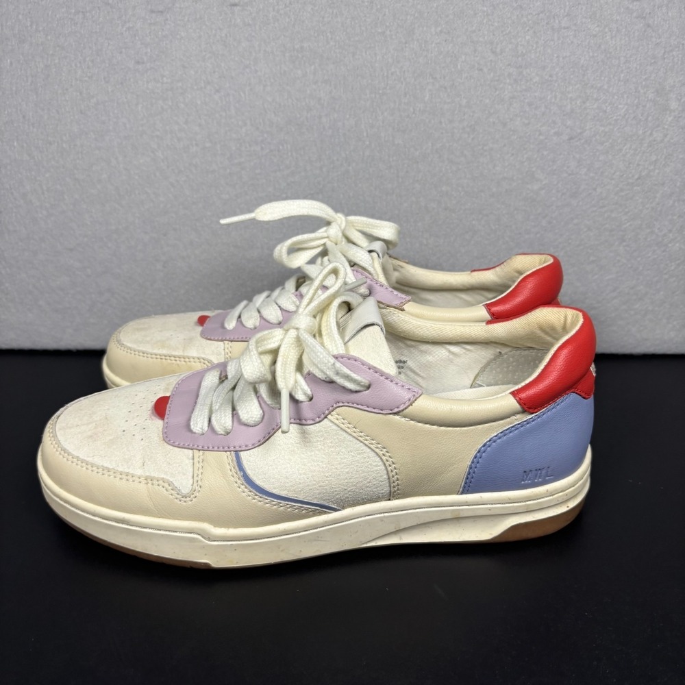 Madewell Court Sneakers Colorblock Womens 7.5 Men 6 Low Top Shoes Red White Blue